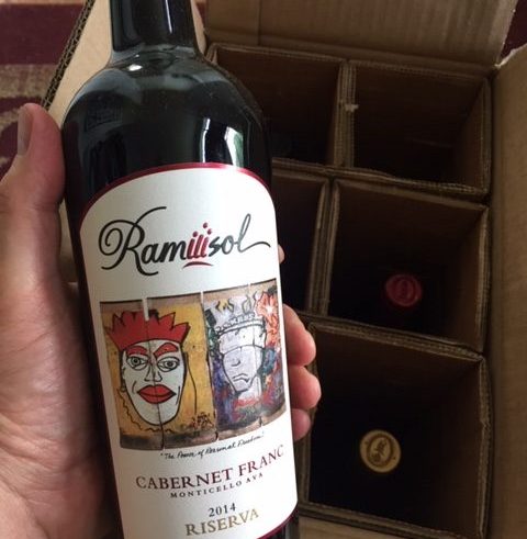 Ramiiisol Vineyards 2014 Virginia Cabernet Franc wine bottle